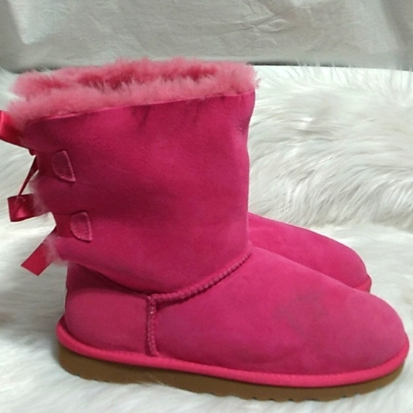 NWOT UGG Eva Bow Sheepskin & Fur Boots Sz.5 - Picture 5 of 16